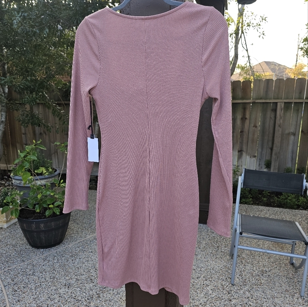 Nwt ASTR the label nude blush  Ribbed bra corset dress L - Picture 7 of 14